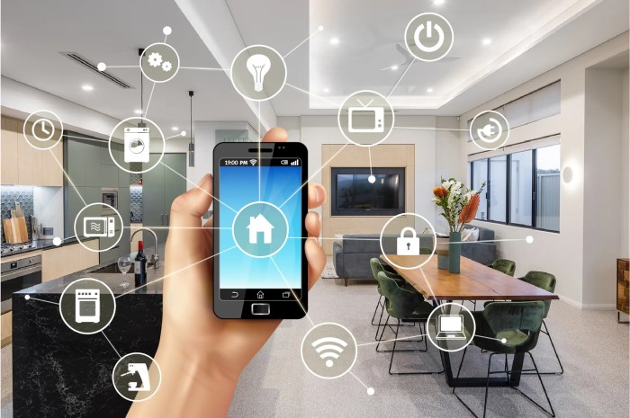 Wohnzimmer mit Smart Home Technologie