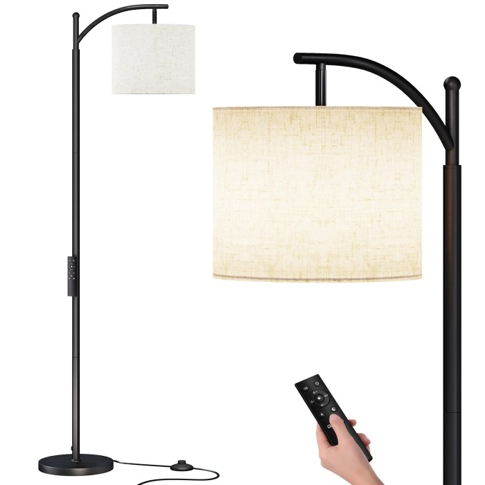 Remote floor control lamps living room